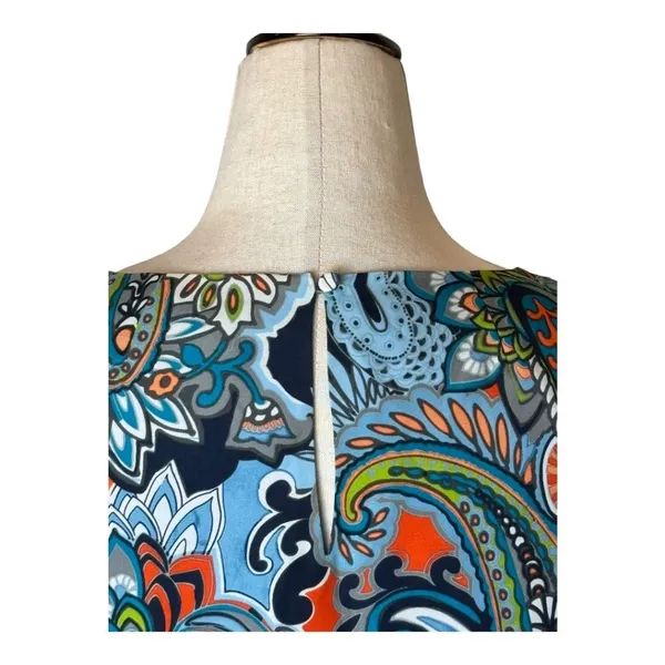 J Crew Dress Women 4 Blue‎ Jules Moonglow Paisley Gallery Boho Hippie Mini Shift - Image 4