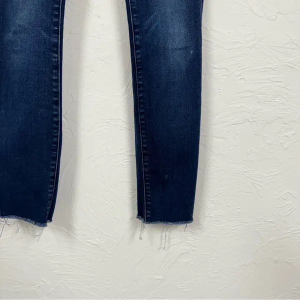 Mother High Waisted Ankle Fray Jeans Womens 24 Raw Hem Skinny Blue Denim Fall - Image 4
