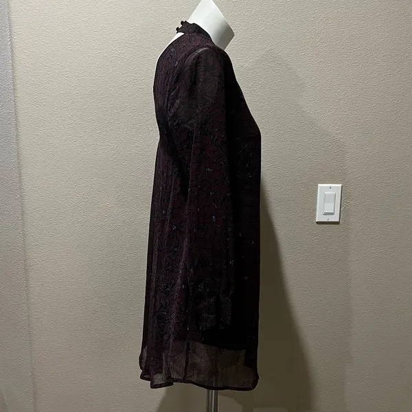 Astr burgundy floral short dress - Image 4