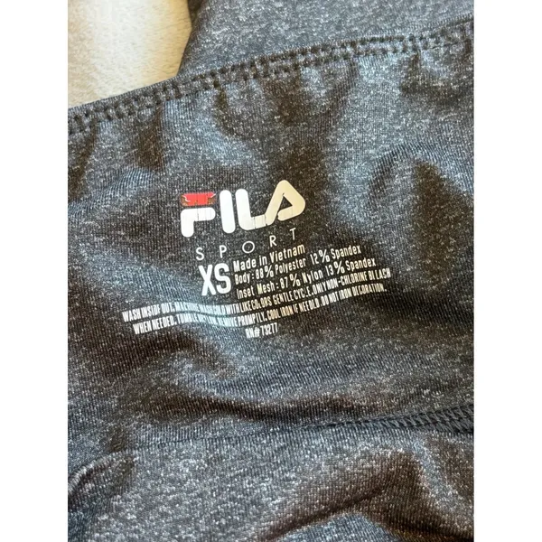 Fila‎ Sport Womens XS Gray Heather Mesh Panel Ruched Capri Leggings Yoga Pants - Image 4