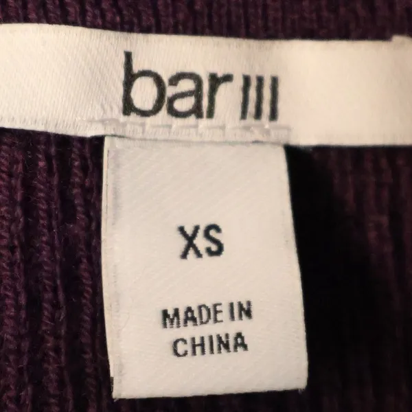 Bar III Purple Dynasty Cowl Turtleneck Sweater Womens Size XS Zipper Wool Blend - Image 6