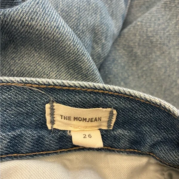 Madewell The Mom Jean 26 Jeans Distressed Straight Leg Ripped Light Wash - Image 3