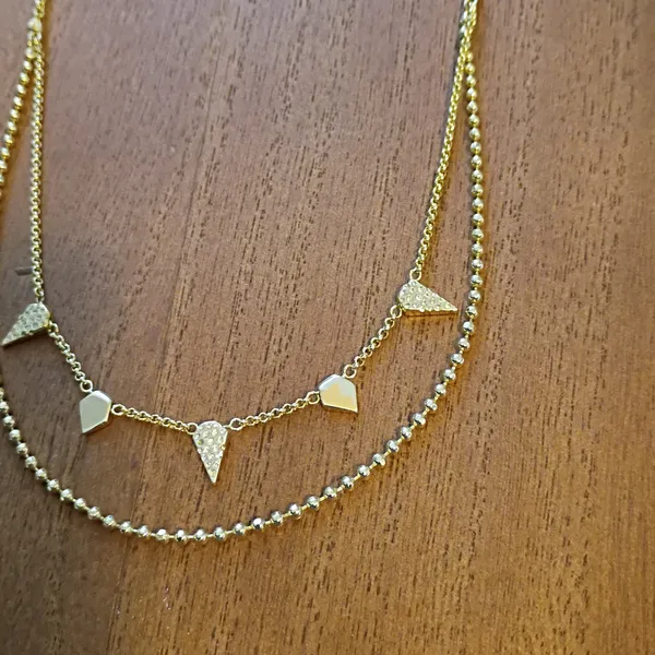Kendra Scott Gold Layered Necklace with Geometric Charms - Image 2