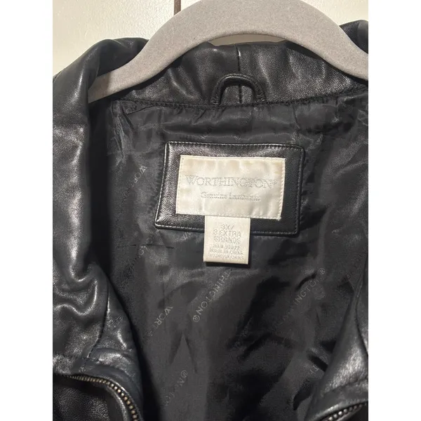 Worthington Women's Black Genuine Lambskin Leather Jacket 3X - Image 3