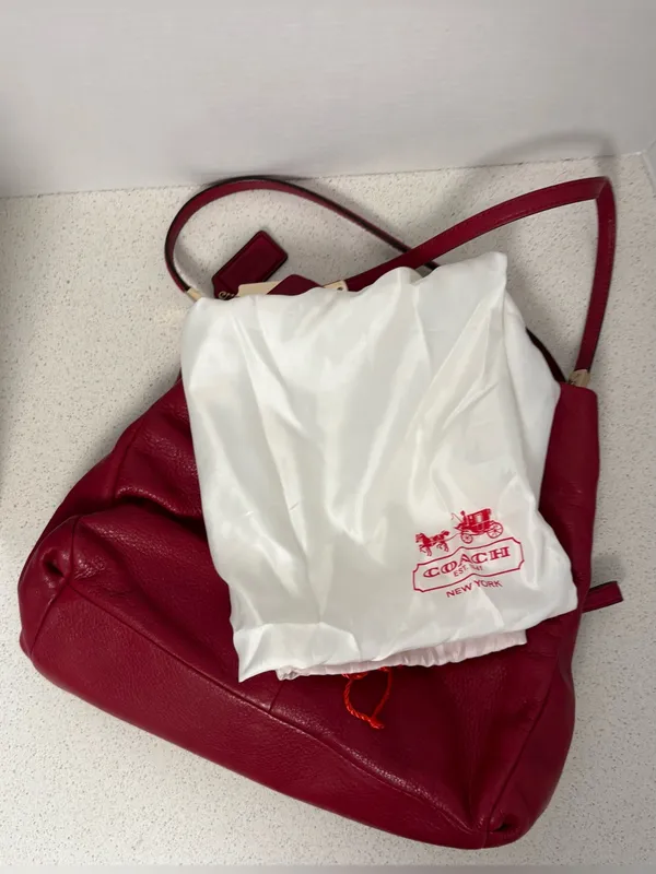 Coach Madison Phoebe Pebbled Leather Red - Image 11