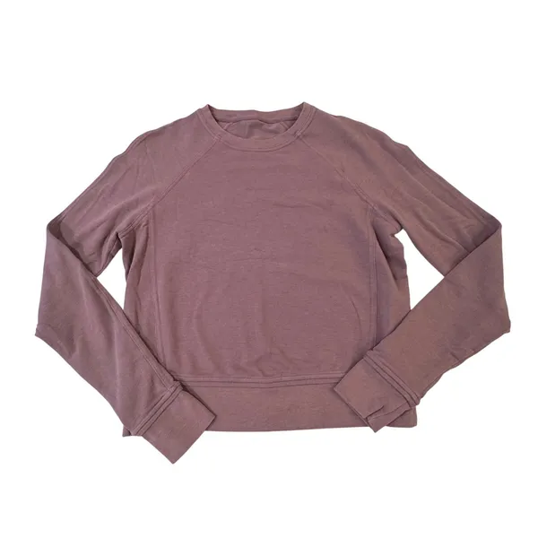 Lululemon Every Movement Cropped Crew Sweatshirt‎ Womens 2 Mauve Athleisure - Image 2