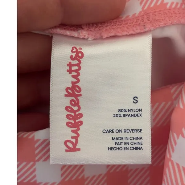 Ruffle Butts Size S UPF50+ Active Dress & Bike Shorts Bubblegum Pink Gingham - Image 4