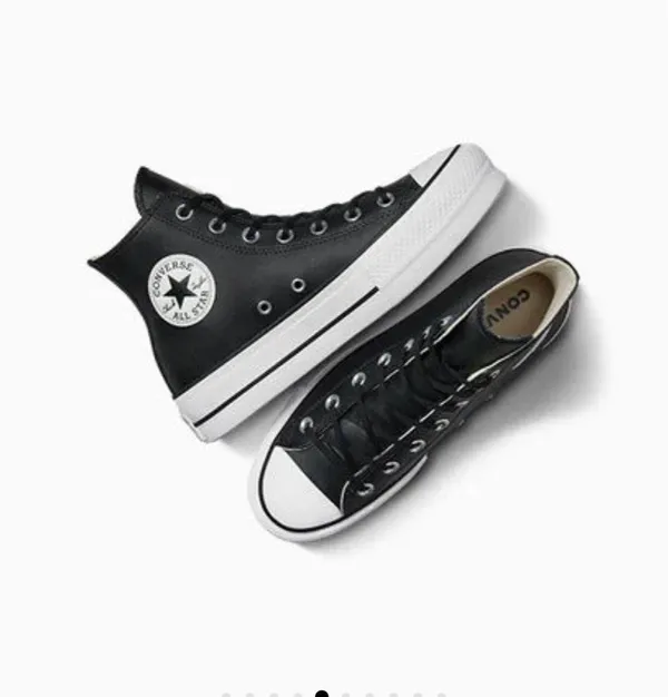 Black Leather Converse Sneakers All Star Chuck Taylor High-Top - Image 2