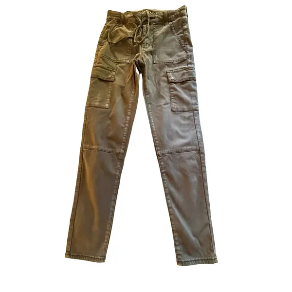 American Eagle Pants Womens Size 8 Gray Cargo Jogger Stretch Utility Ankle - Image 2