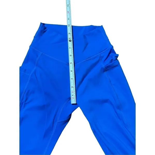 Womens bright blue full‎ length leggings athletic pants sz Small - Image 8