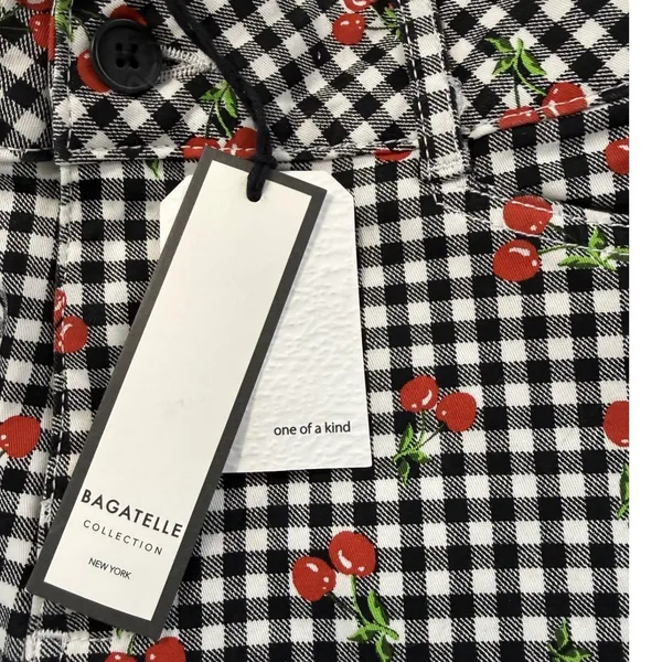 Bagatelle Collection Cherry Gingham Shorts Black White Red Check Size 4 NWT‎ - Image 7