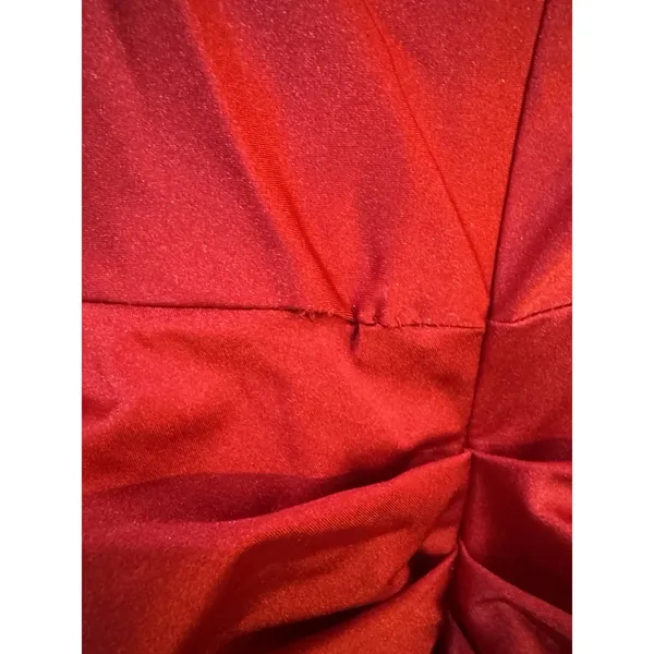Betsy And Adam A26239 Red Satin Evening Gown Size 8 Corseted - Image 9