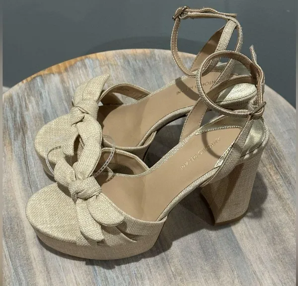 Antonio Melani Bindi Raffia Bow Platform Bow Sandals size 9M New with tags - Image 4