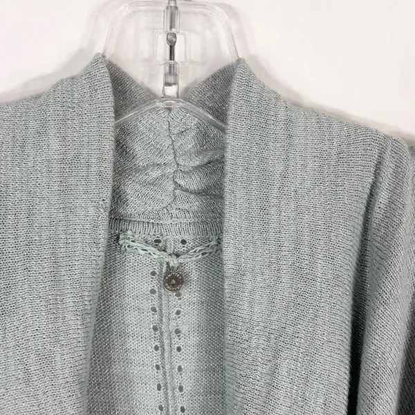 Anthropologie‎ Knitted Knotted Small Top Knit Sparkly Gray Blue Cowl Crochet 392 - Image 9