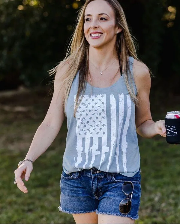 Grunt Style Women's Rifle Flag Flowy Tank - Image 2