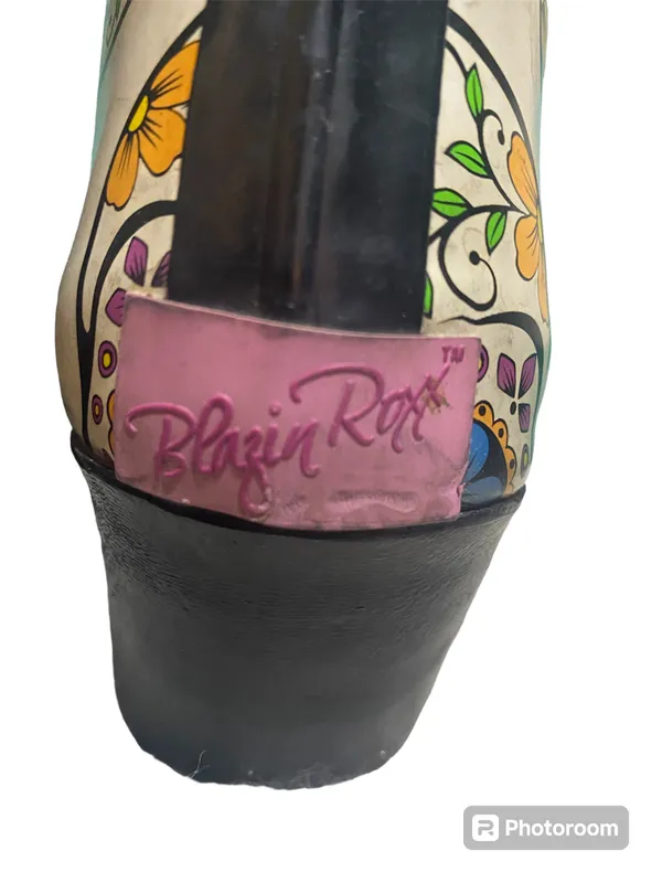 Blazin Roxx Sugar Skull Cowgirl Boots women size 8 Día de Los Muertos Talavera - Image 8