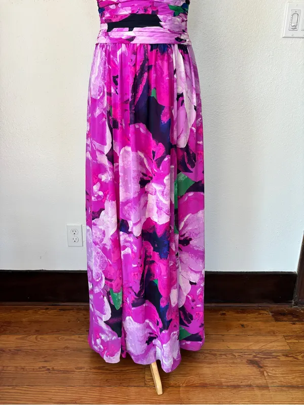 Lauren Ralph Lauren Purple Spaghetti Strap Full Length Evening Dress - Image 3