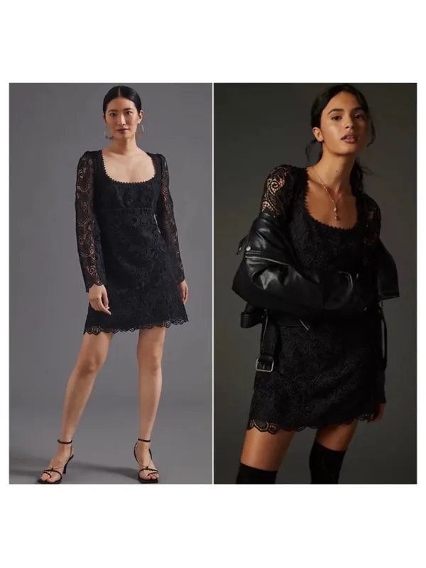 Anthropologie Maeve Embroidered Lace Mini Dress: Size 0 - Image 3