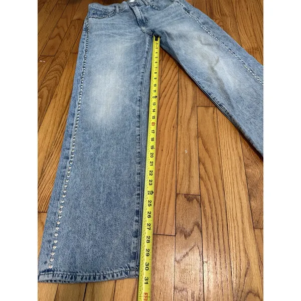 7 For All Mankind‎ Tess Studded Wide Leg Jeans Size 30 - Image 10