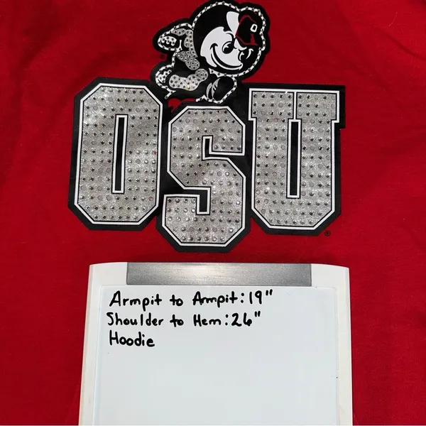 Pink Victoria Secret x The Ohio State University Top Womens Red XS Studded Hood - Image 6