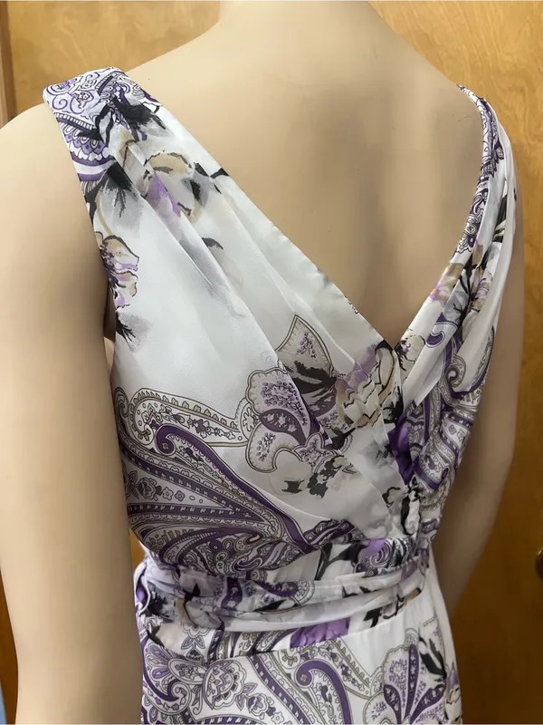 White House Black Market Chiffon A-Line Dress with Sash Tie Belt NWOT Never Worn - Image 3