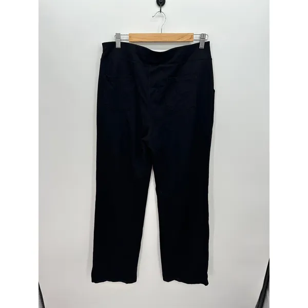 Willit Womens Black Sailor Button‎ Wide Leg Stretch Dress Pants XL High Rise - Image 3