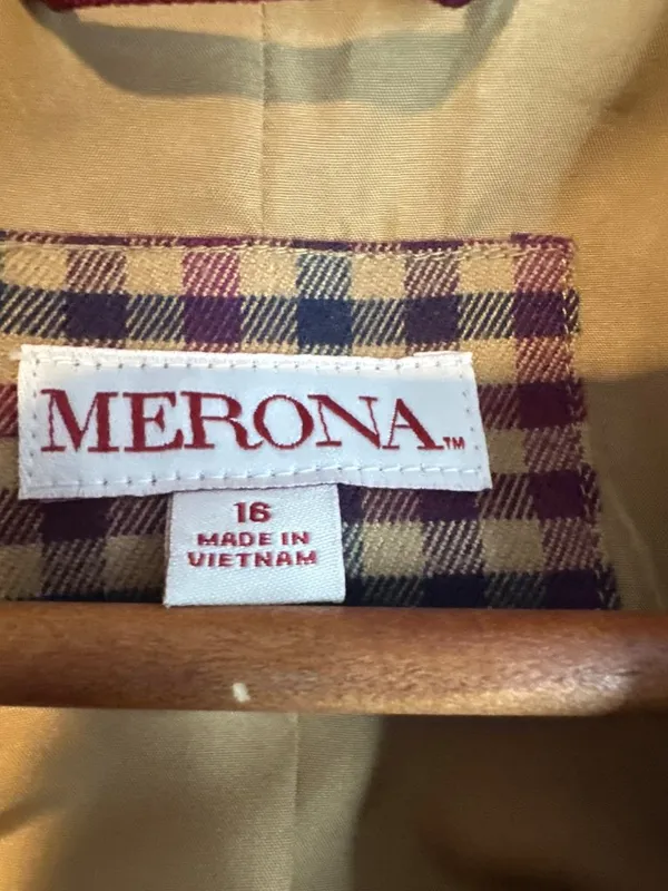 Merona Women’s 16 Plaid Wool Blend Blazer Equestrian Preppy Career Old Money - Image 4