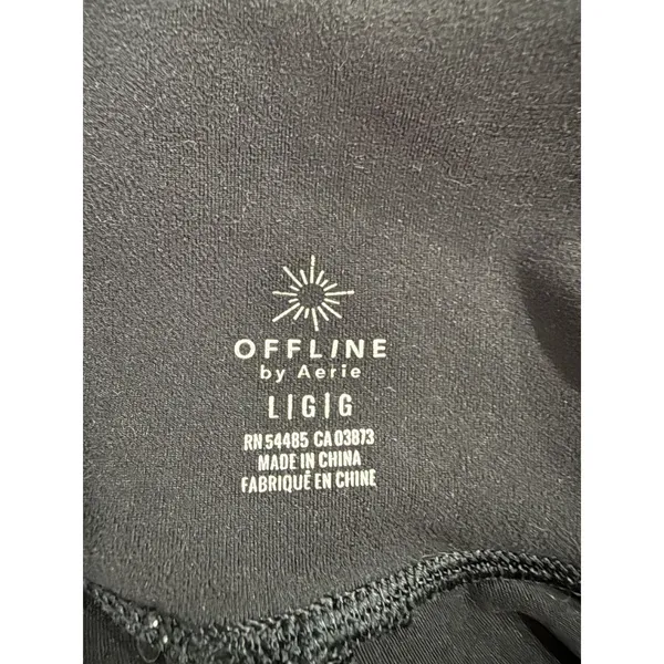 OFFLINE by Aerie Women Black High Waisted Patch Pocket Jogger Pants Large 3674 - Image 4