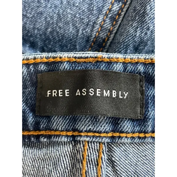 Free Assembly Women's Blue High Rise Wide Leg Baggy Palazzo Denim Jeans Size 35 - Image 5