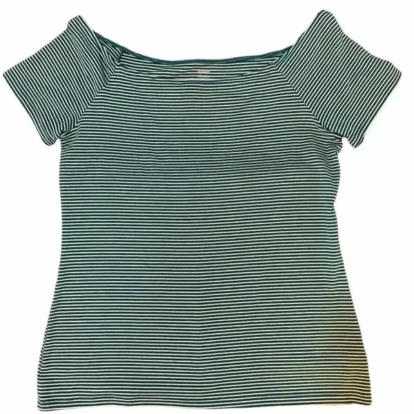 NWOT Old Navy Teal & White Striped XL Classic Shirt - Image 4