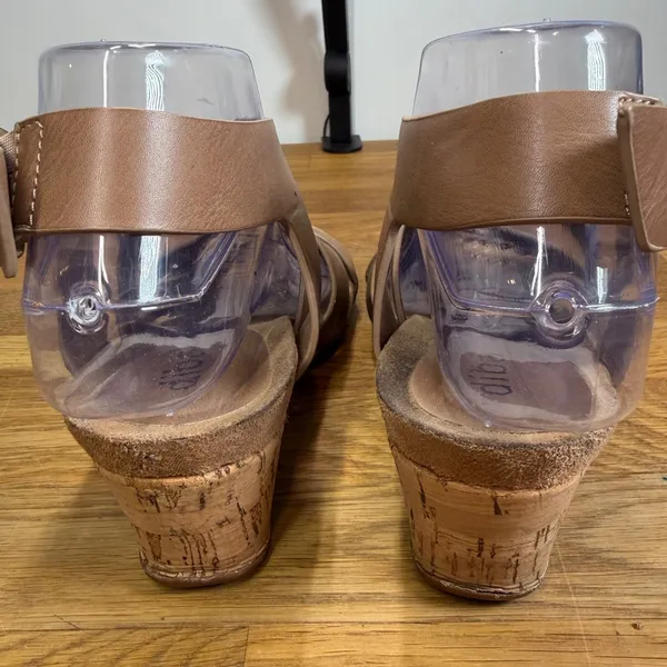 Diba Weekend Brown Strappy Cork Wedge Sandals Women's 6 Buckle Open Toe - Image 11