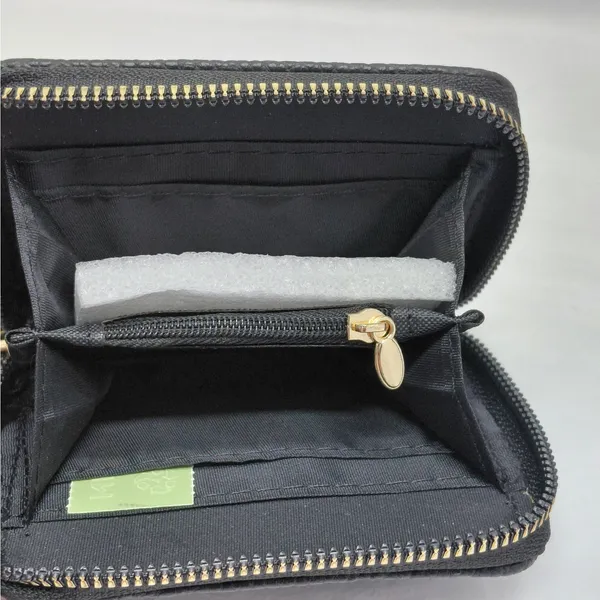 Alexis Bendel Womens Wristlet Wallet Black Pebbled Zip Around Coin Card Holder - Image 4
