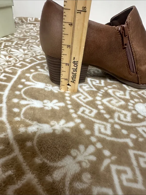 Kim Rogers Brown Faux-Leather Heal Booties with Buckle - Image 7