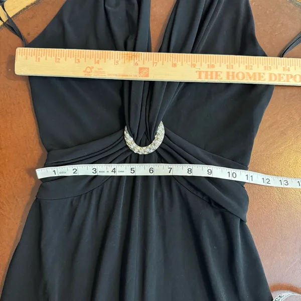 Cache Vintage Women's 90's‎ Black Evening Gown Dress Halter Style Size 4 - Image 7