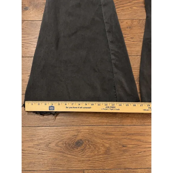 Free People Just Float On Flare Jeans Size 28 Washed Black Charcoal Raw Hem - Image 7