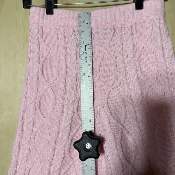 Playboy x Missguided Cable Knit Flare Pants Pink‎ Y2K Wide Leg Womens US 2 - Image 5
