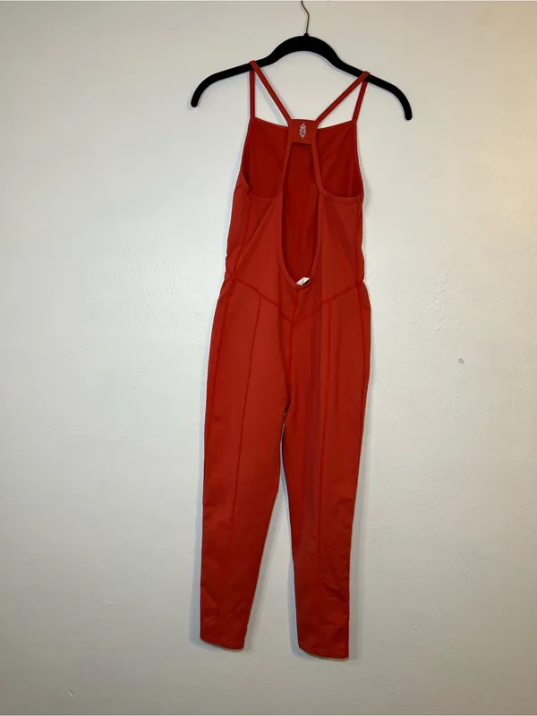 FP Movement Side To Side Performance Onesie in Neon Coral FREE PEOPLE - Image 4