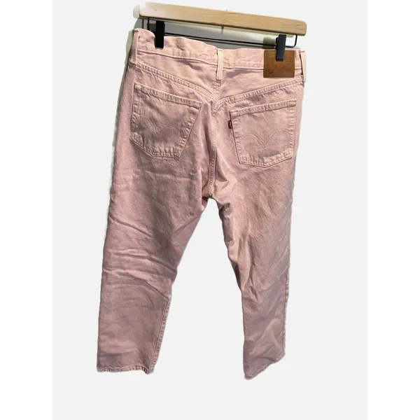 Levi's 501 Original Fit Jeans Womens Pink Straight Leg Button Fly Denim‎ Casual - Image 5