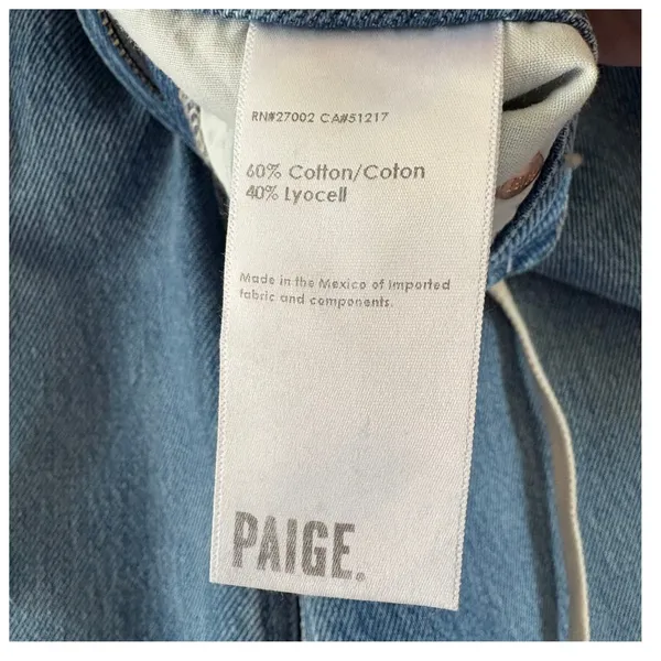 PAIGE Anessa Drawstring Wide Leg Jeans Light Wash Denim Size 27 - Image 11