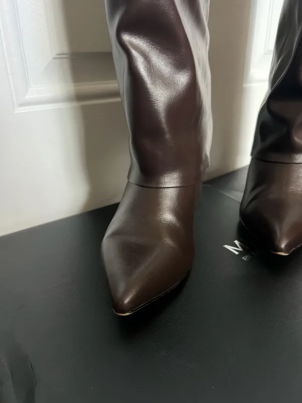 Michael by Michael Shannon Reese Wide Calf Tall Dress Boots in chocolate brown Sz 6.5 - Image 4