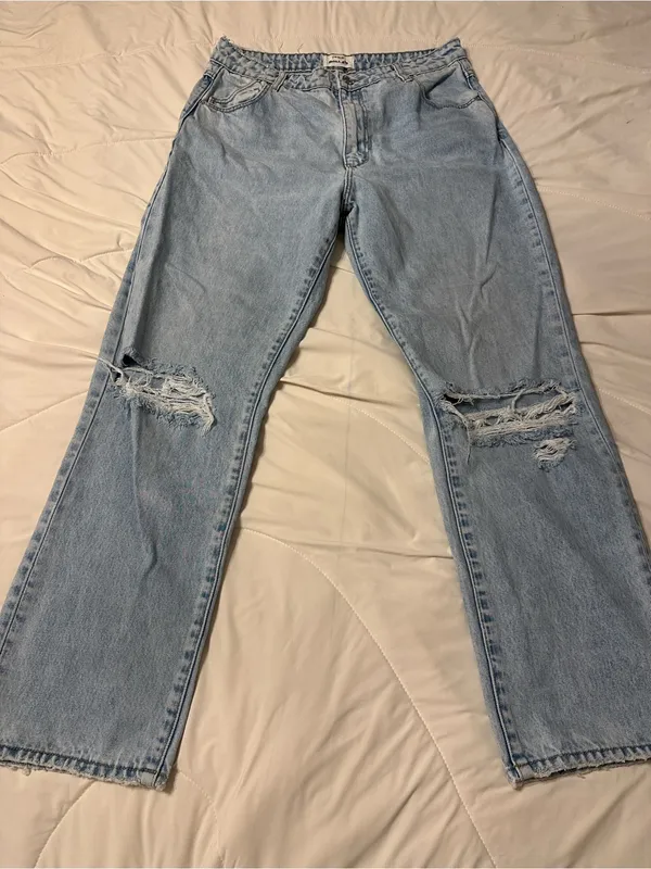 Rollas Original High Rise Straight Jeans - Distressed - Size Aussie 14 (US 10) - Image 3