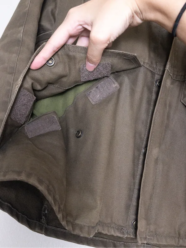 Y2K Tetsu Military Parka Coat M Olive Hooded Faux Fur Quilted Shell Utility - Image 7