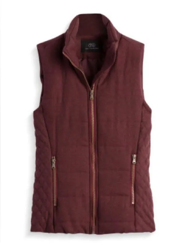 Lemon Tart Vest Women's Small Burgundy Skyros Wool Quilted Winter Gorpcore - Image 2