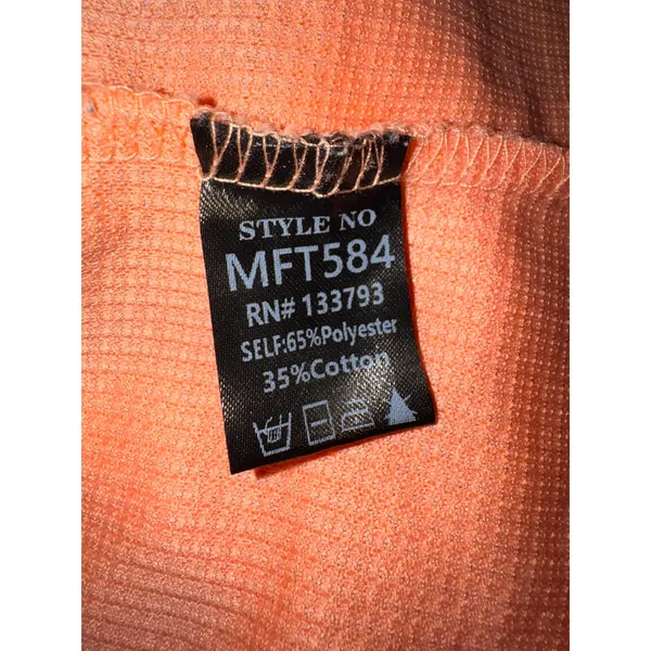 POL Womens Peach Waffle Knit Plaid Flannel Trim Zip Up Hoodie MFT584 Orange M - Image 8