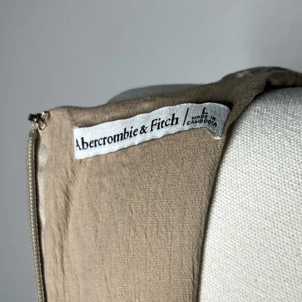 Abercrombie & Fitch Light Brown Check High Neck Drop Waist Sleeveless Midi Dress - Image 12