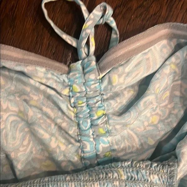 Roxy Strapless Blue and White Sundress - Image 4