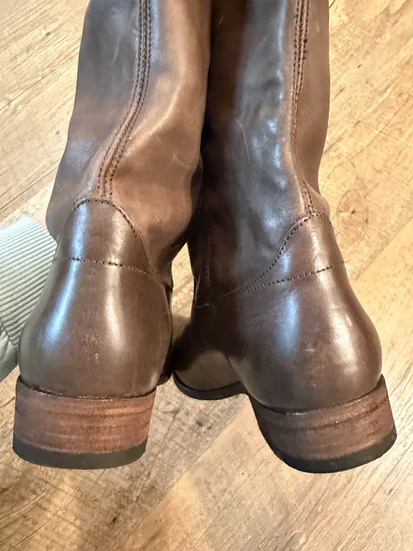 Frye Melissa Button 2 Tall Leather Riding Boot Grey 8.5 - Image 7