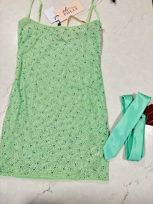 Oh Polly Pistachio Mini Dress - Image 2