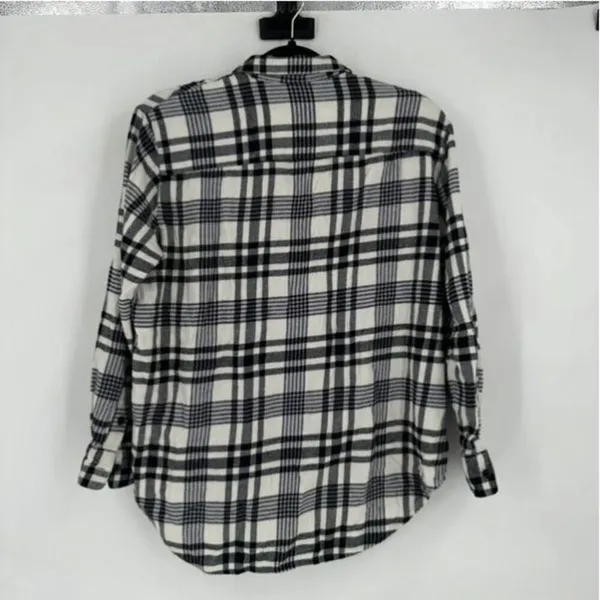 Madewell‎ Flannel Oversized Ex-Boyfriend Shirt Romana Plaid Small Button Down - Image 4