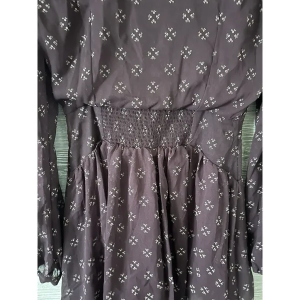 Free People Baby Dee Dress Maroon A Line Burgundy XS Retro‎ Geometric - Image 5